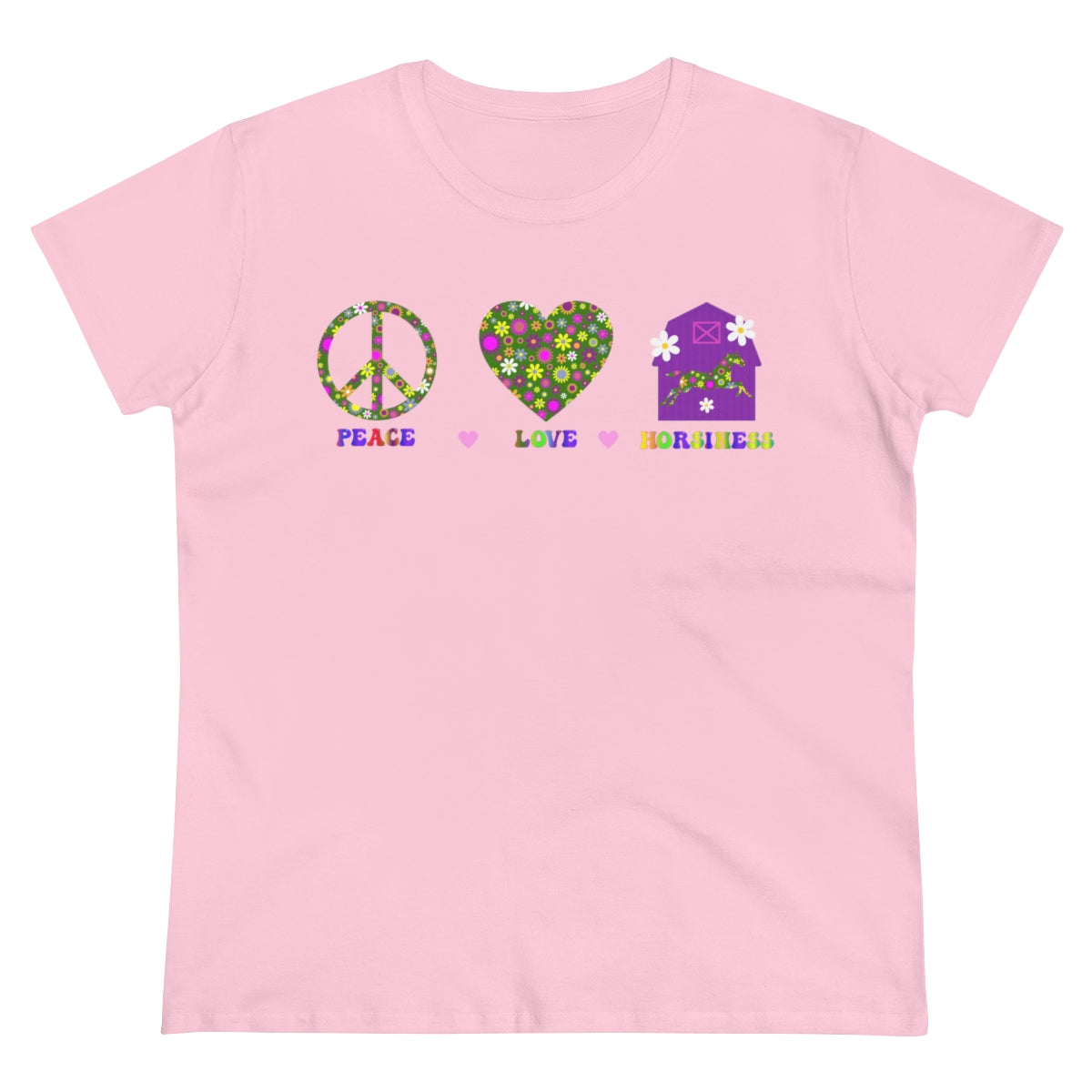 Peace Love and Horsiness - Women's Cotton Tee
