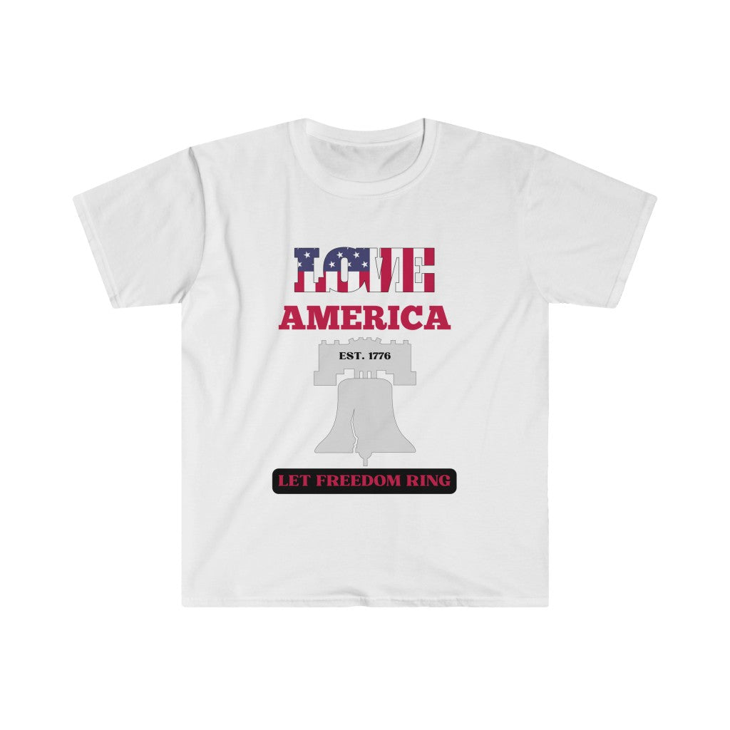 Love America Liberty Bell - Unisex Softstyle T-Shirt