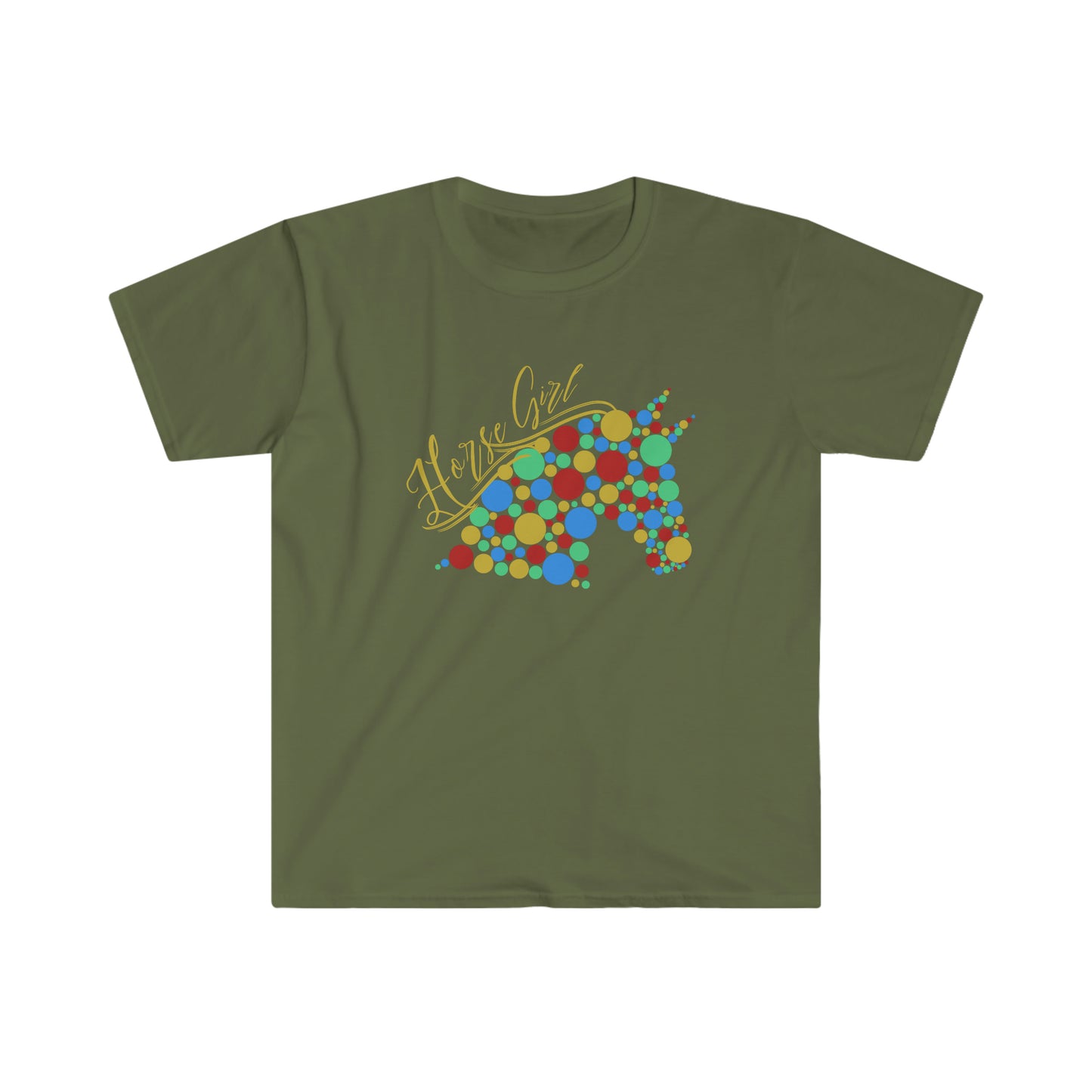 Polka Dot Horse Silhouette - Unisex Softstyle T-Shirt