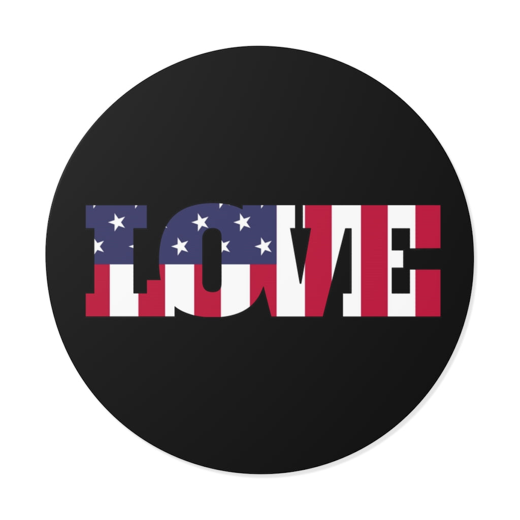 Love America-Round Vinyl All Weather Stickers