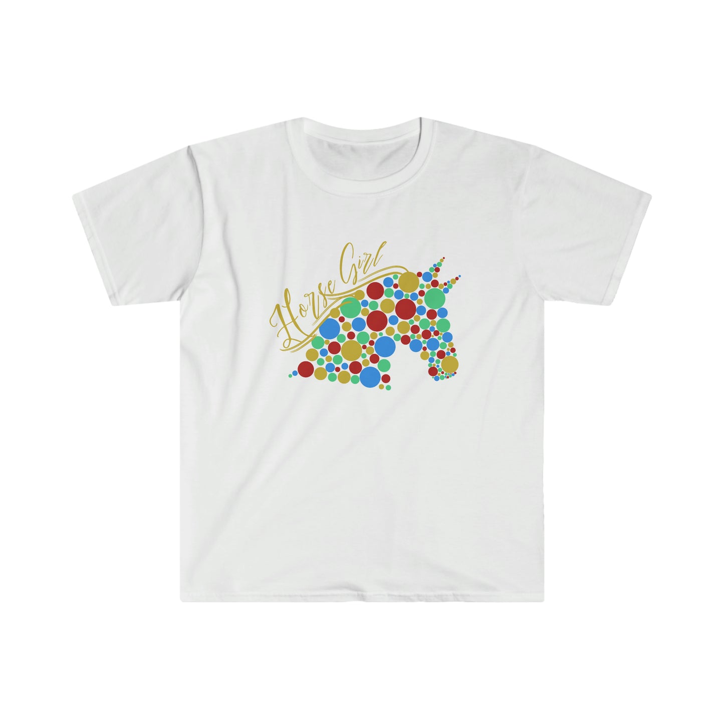 Polka Dot Horse Silhouette - Unisex Softstyle T-Shirt