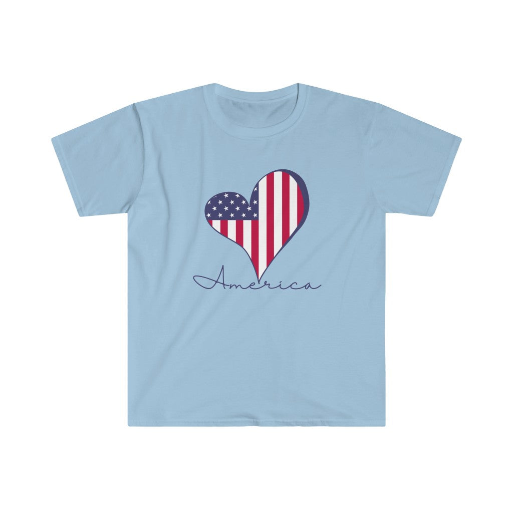 Heart Filled with Love for America - Unisex Softstyle T-Shirt