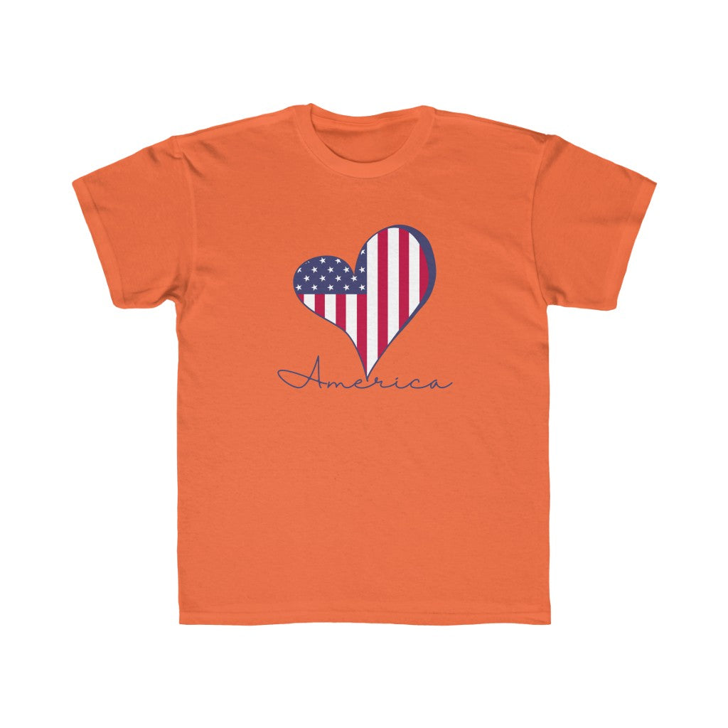 Heart Filled with Love for America - Kids Regular Fit Tee