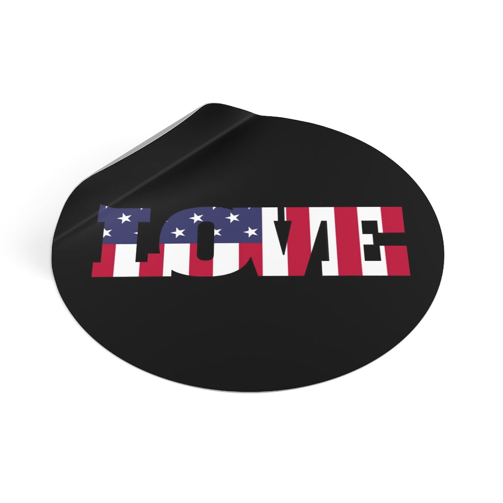 Love America-Round Vinyl All Weather Stickers