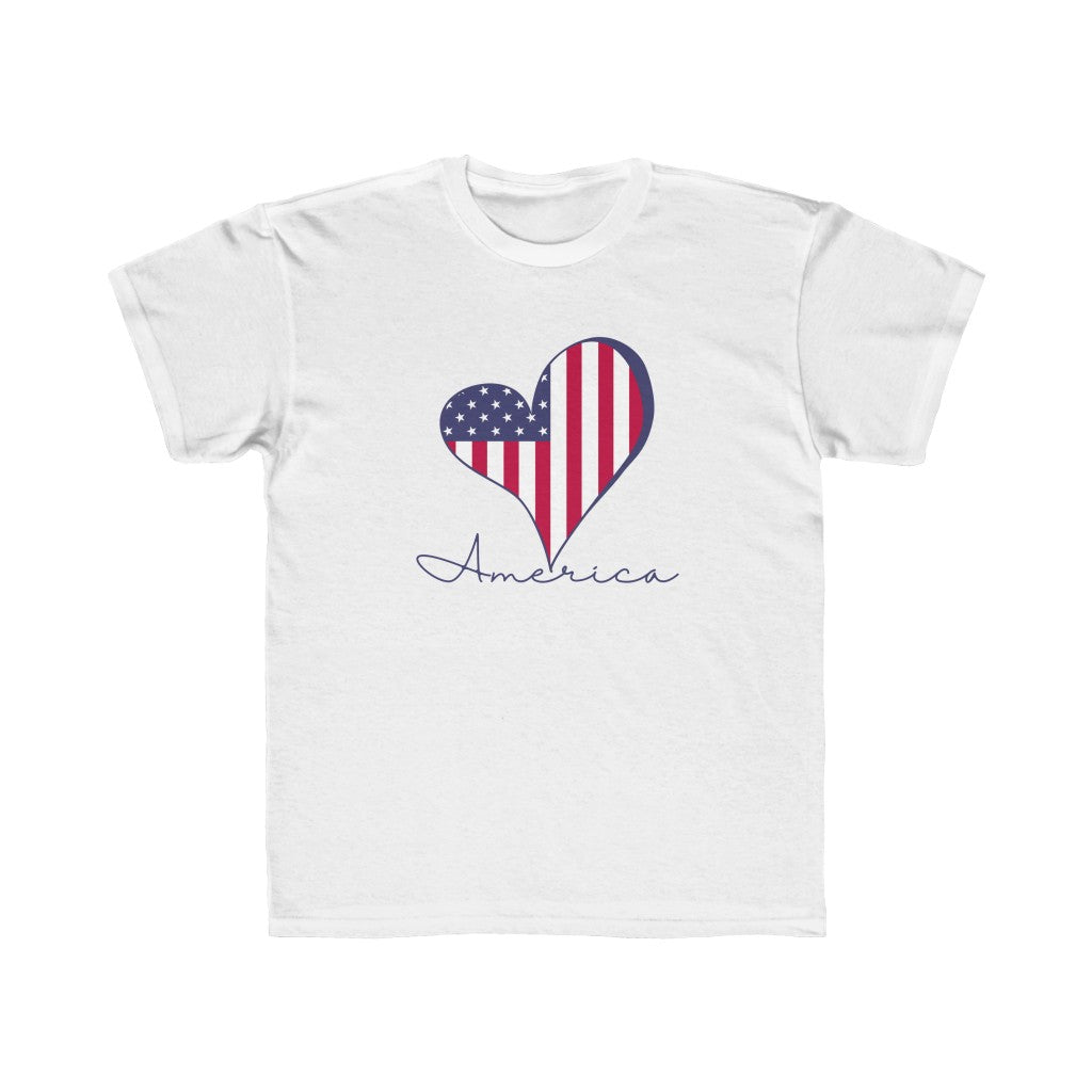 Heart Filled with Love for America - Kids Regular Fit Tee