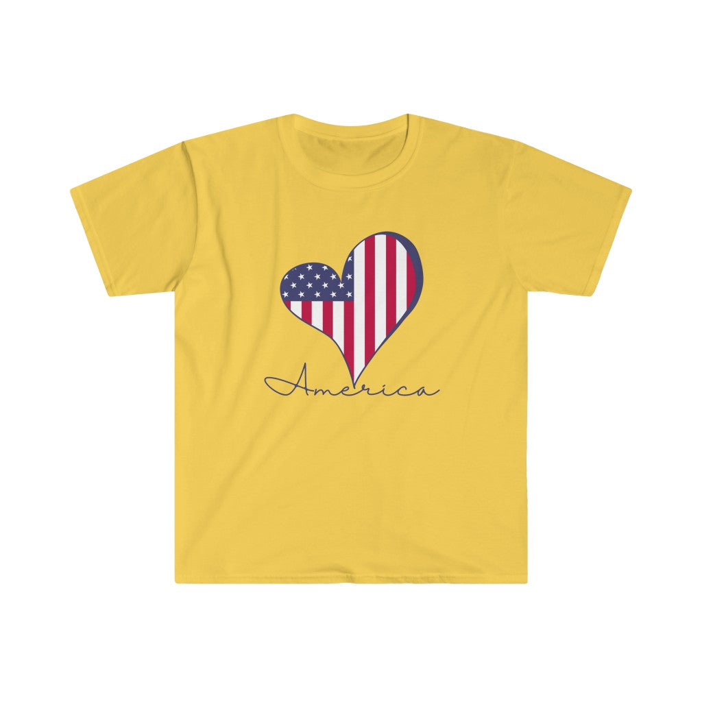 Heart Filled with Love for America - Unisex Softstyle T-Shirt