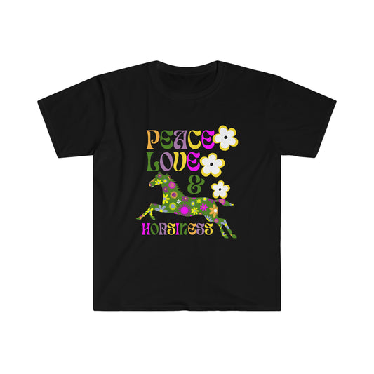 Retro Peace, Love, Horsiness - Unisex T-Shirt