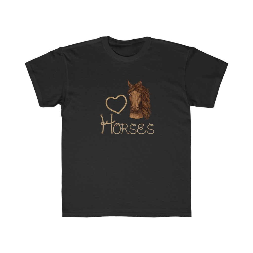 Loving Horses in the Wild West - Kids Regular Fit Tee